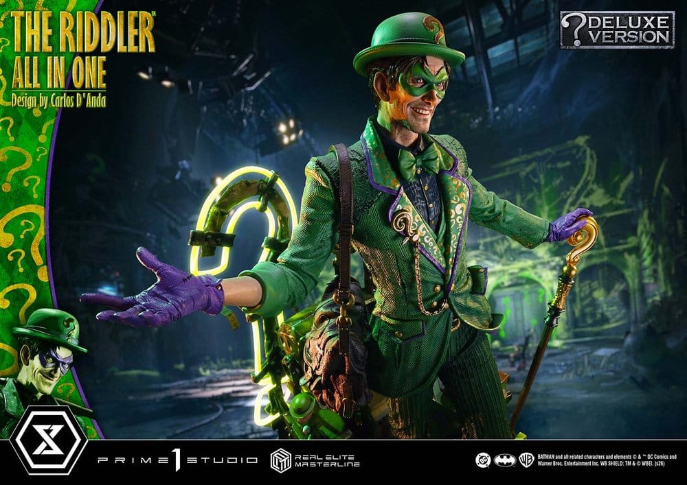 DC Comics Real Elite Masterline Series Estatua 1/3 The Riddler All In One (Design by Carlos D'Anda) DX Bonus Version 74 cm