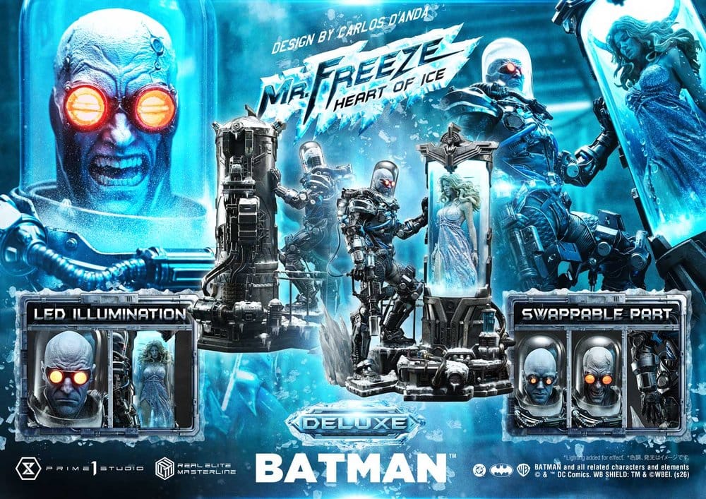 DC Comics Real Elite Masterline Series Estatua 1/3 Batman (Comics) Mr. Freeze Heart of Ice (Design by Carlos D'Anda) Deluxe Version 82 cm