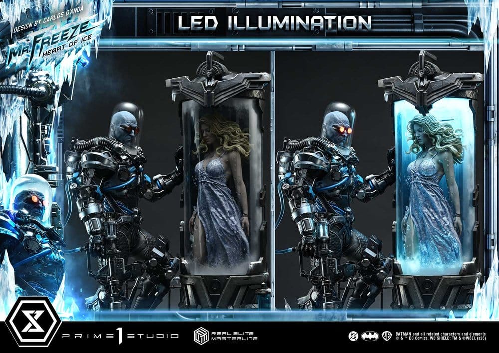 DC Comics Real Elite Masterline Series Estatua 1/3 Batman (Comics) Mr. Freeze Heart of Ice (Design by Carlos D'Anda) Deluxe Bonus Version 82 cm