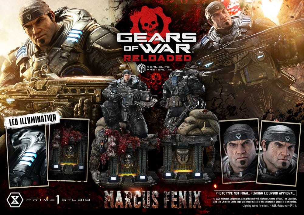 Gears of War: Reloaded Estatua Real Elite Masterline Series 1/3 Marcus Fenix Ultimate Version 97 cm