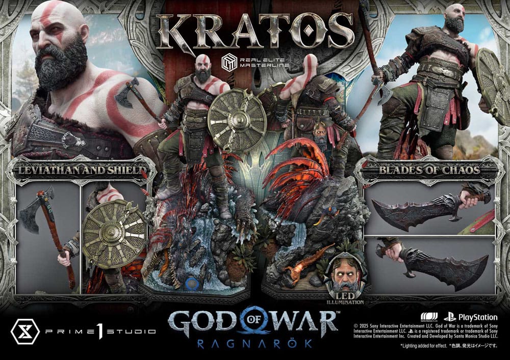God of War: Ragnarok Estatua Real Elite Masterline Series 1/3 Kratos Ultimate Version 95 cm - Z POP Toys