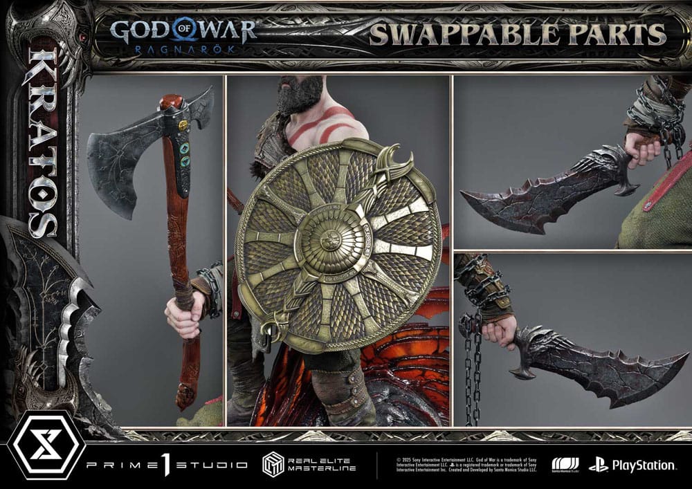 God of War: Ragnarok Estatua Real Elite Masterline Series 1/3 Kratos Ultimate Version 95 cm - Z POP Toys