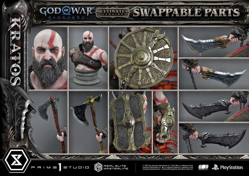 God of War: Ragnarok Estatua Real Elite Masterline Series 1/3 Kratos Ultimate Version 95 cm - Z POP Toys