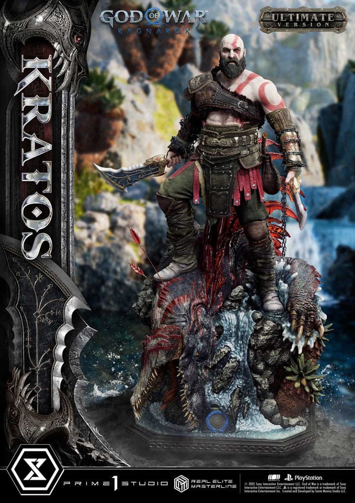 God of War: Ragnarok Estatua Real Elite Masterline Series 1/3 Kratos Ultimate Bonus Version 95 cm - Z POP Toys