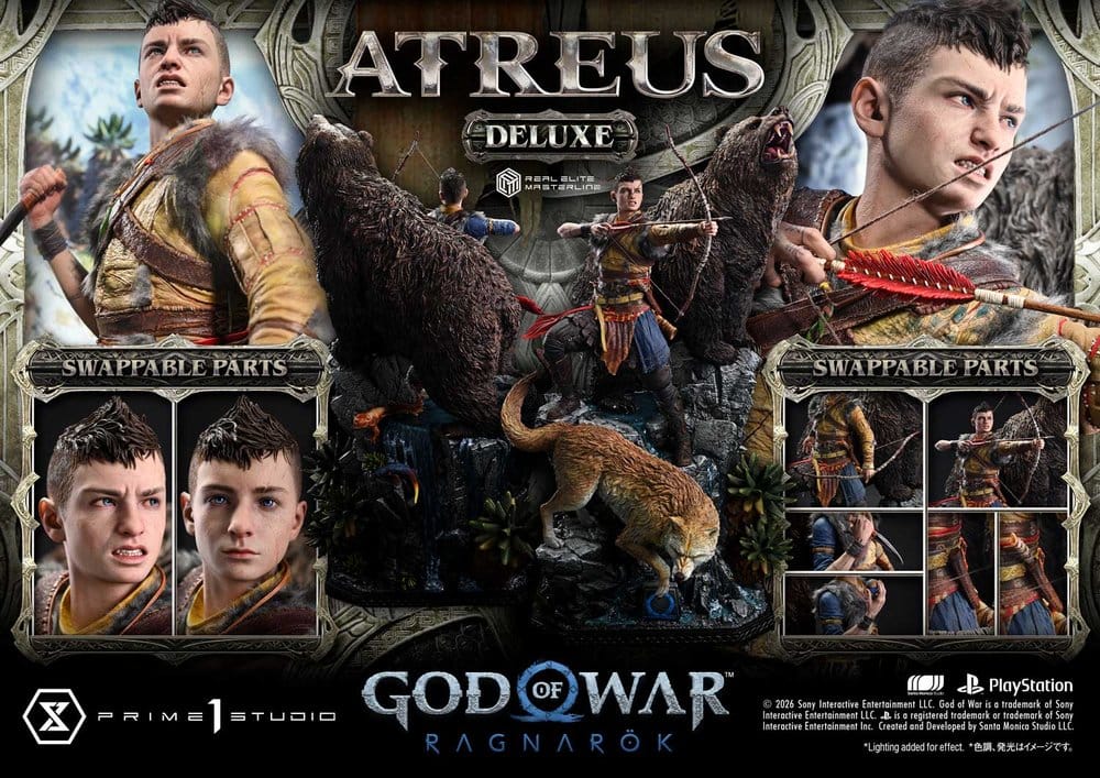 God of War: Ragnarok Real Elite Masterline Estatua 1/3 Atreus Deluxe Version 96 cm