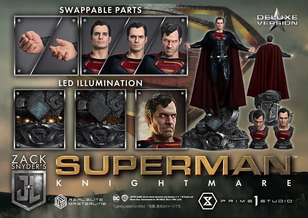 Zack Snyder's Justice League Estatua Real Elite Masterline Series 1/3 Superman Knightmare Color Edition Deluxe Bonus Ver. 95 cm - Z POP Toys