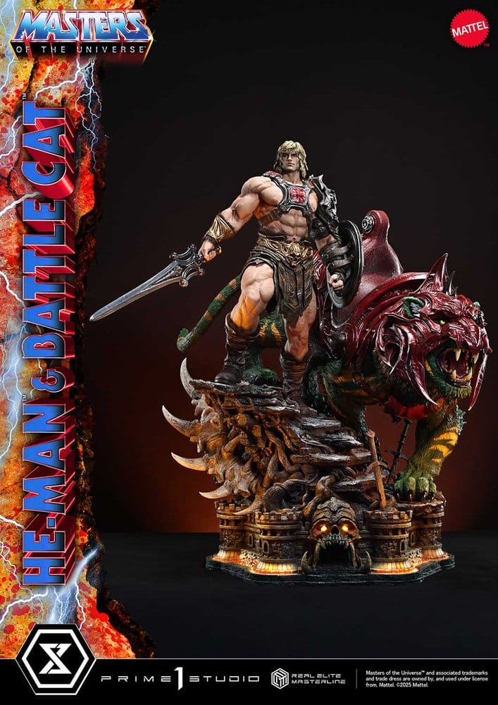 Masters of the Universe Estatua Real Elite Masterline Series 1/4 He-Man & Battle Cat 86 cm