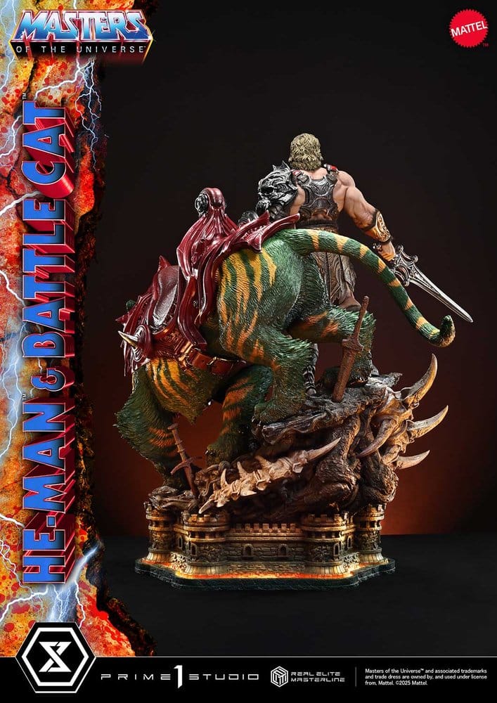 Masters of the Universe Estatua Real Elite Masterline Series 1/4 He-Man & Battle Cat 86 cm