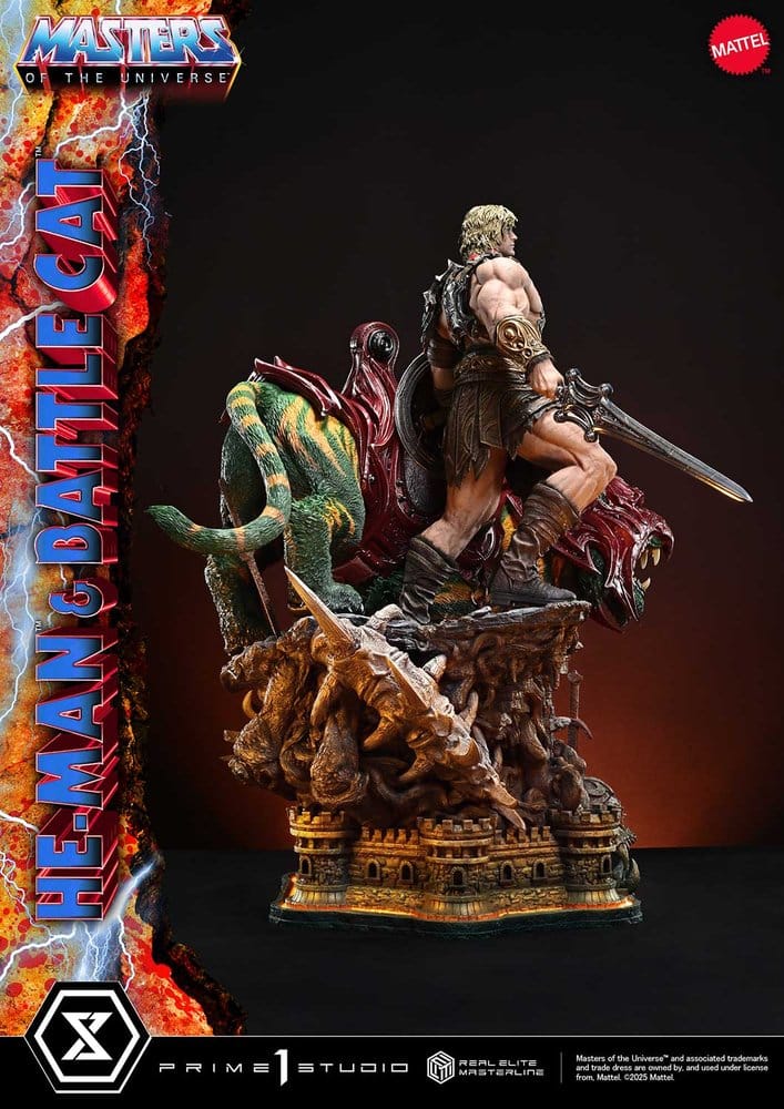 Masters of the Universe Estatua Real Elite Masterline Series 1/4 He-Man & Battle Cat 86 cm