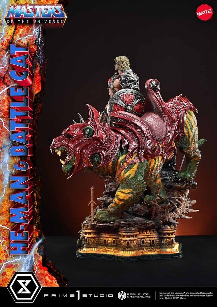 Masters of the Universe Estatua Real Elite Masterline Series 1/4 He-Man & Battle Cat 86 cm