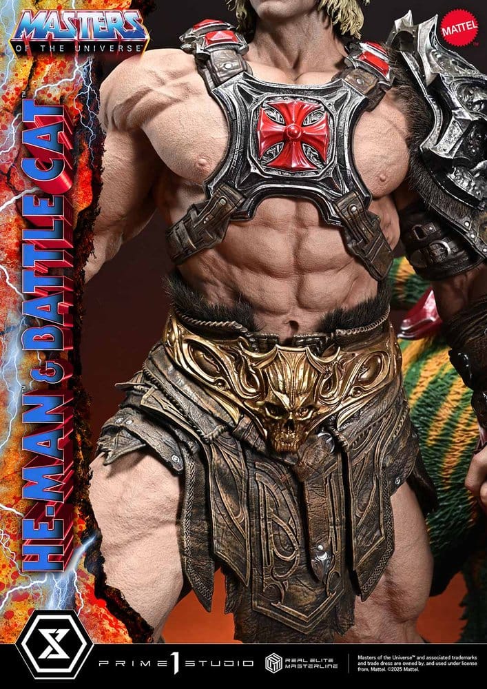 Masters of the Universe Estatua Real Elite Masterline Series 1/4 He-Man & Battle Cat 86 cm