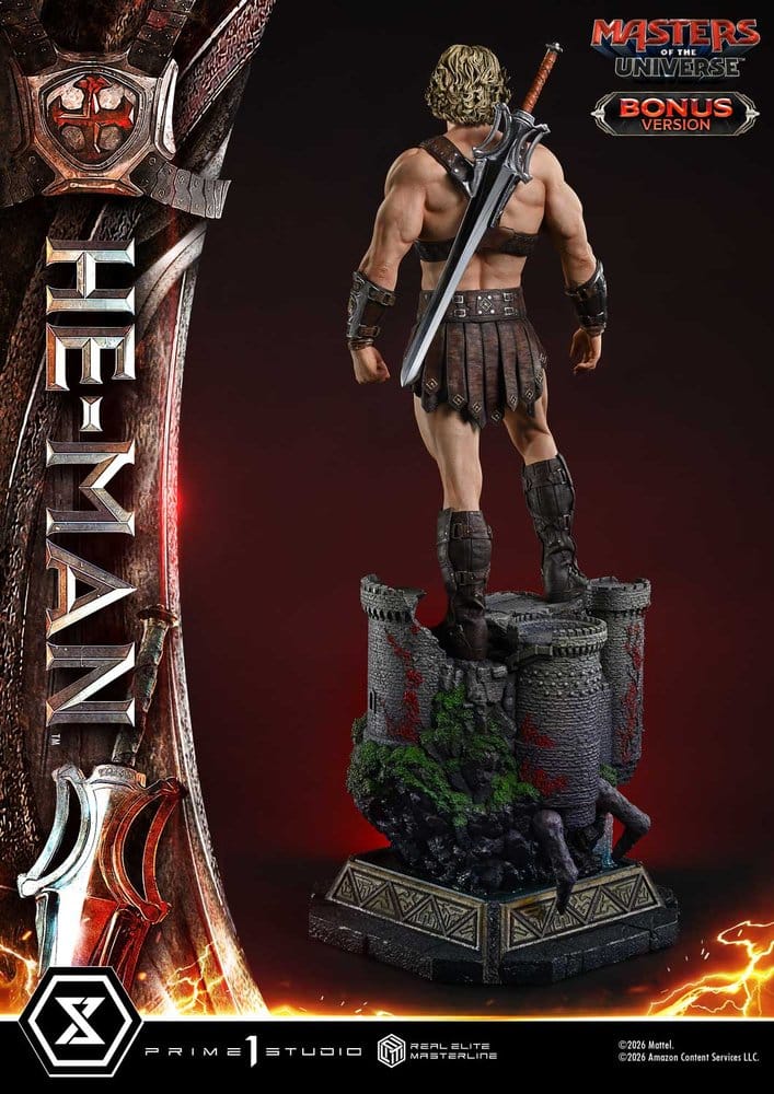 Masters of the Universe (2026 Film) Real Elite Masterline Series Estatua 1/3 He-Man DX Bonus Version 117 cm