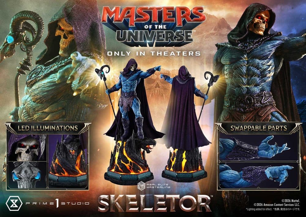 Masters del Universo (2026 Film) Real Elite Masterline Series Estatua 1/3 Skeletor 95 cm