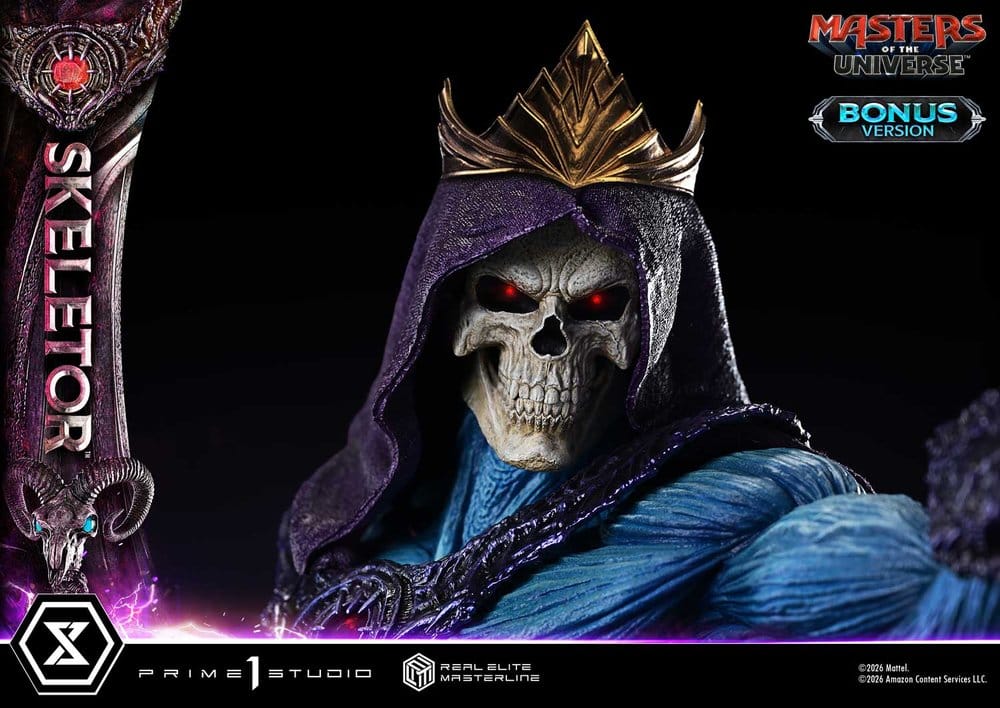 Masters del Universo (2026 Film) Real Elite Masterline Series Estatua 1/3 Skeletor Bonus Version 96 cm