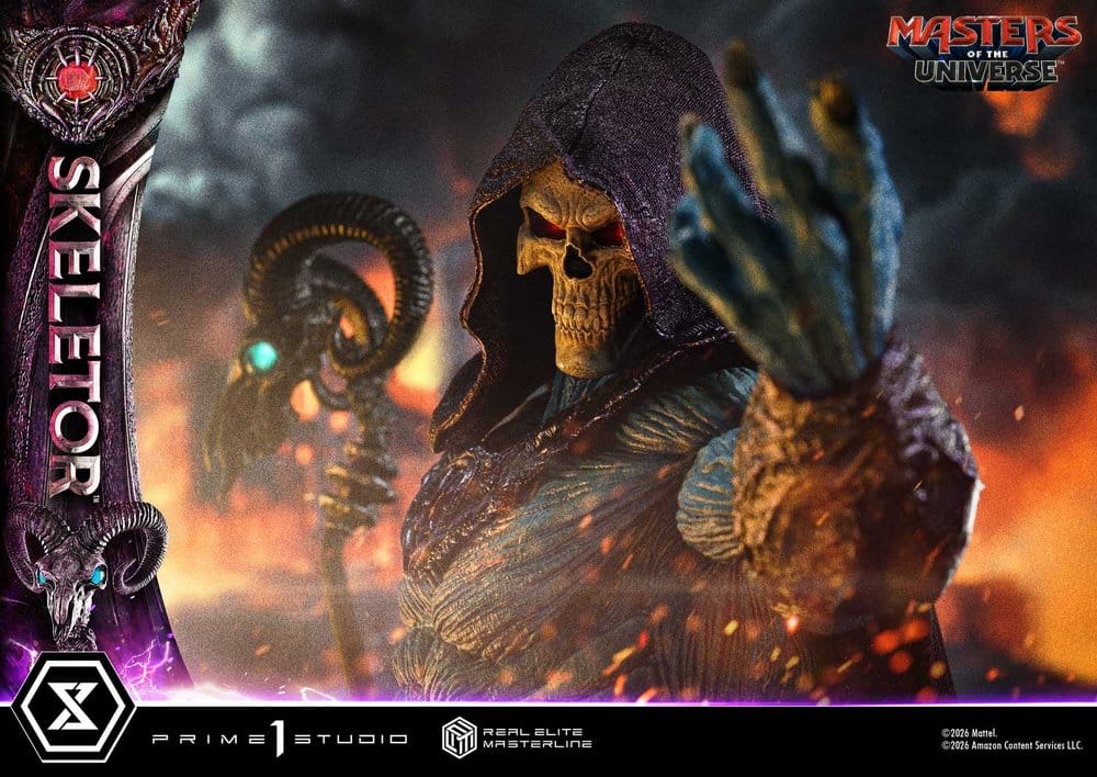 Masters del Universo (2026 Film) Real Elite Masterline Series Estatua 1/3 Skeletor Bonus Version 96 cm