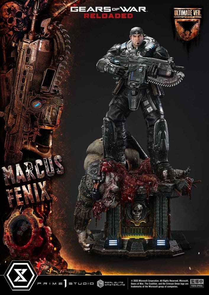 Gears of War: Reloaded Estatua Real Elite Masterline Series 1/3 Marcus Fenix Ultimate Version 97 cm