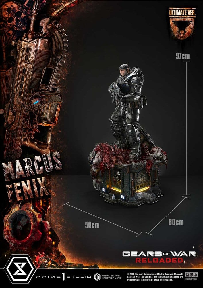 Gears of War: Reloaded Estatua Real Elite Masterline Series 1/3 Marcus Fenix Ultimate Version 97 cm