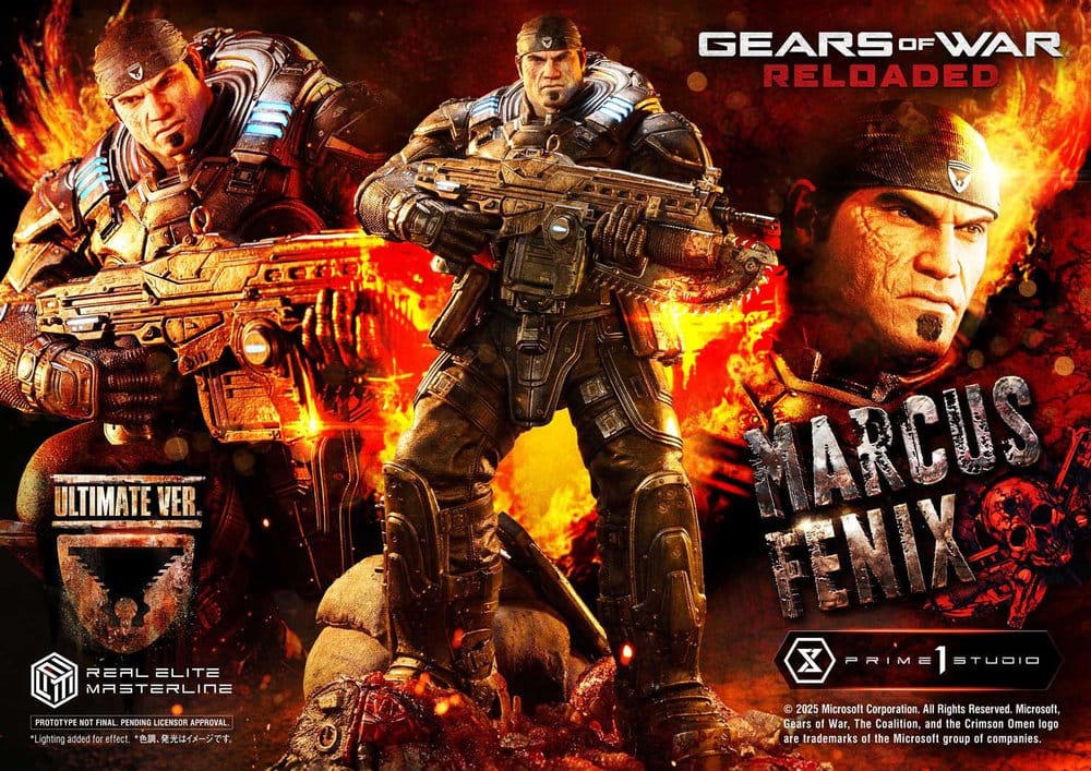 Gears of War: Reloaded Estatua Real Elite Masterline Series 1/3 Marcus Fenix Ultimate Bonus Version 97 cm