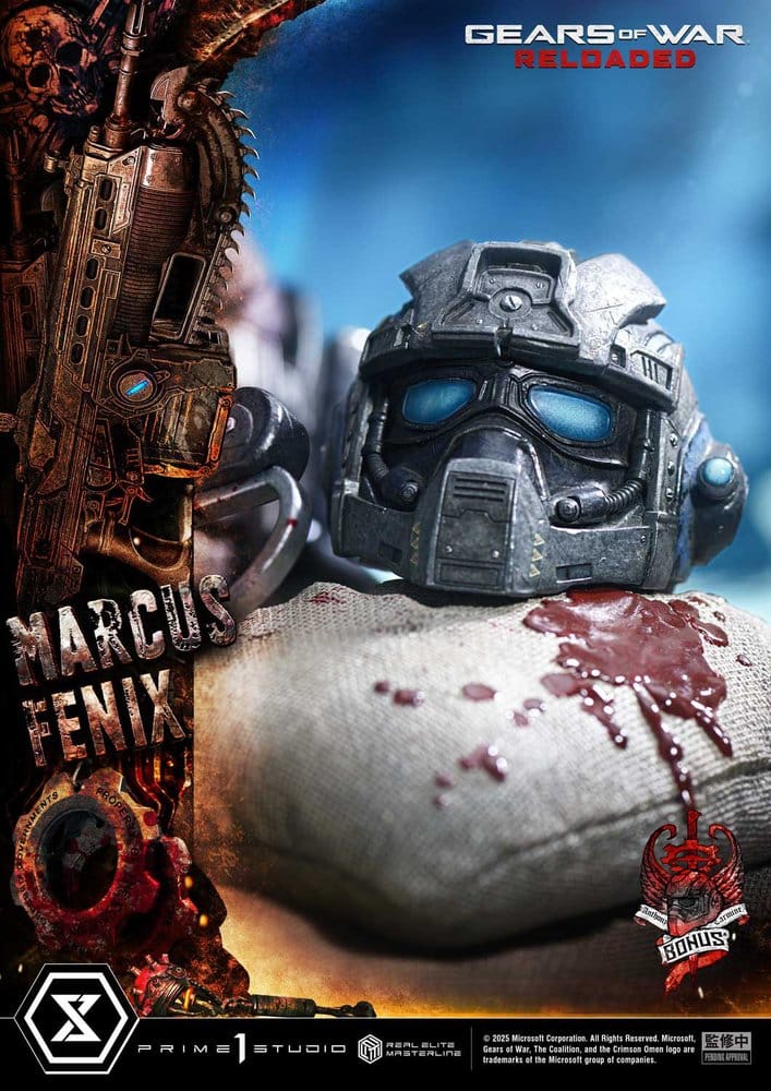 Gears of War: Reloaded Estatua Real Elite Masterline Series 1/3 Marcus Fenix Ultimate Bonus Version 97 cm