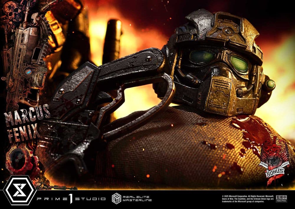 Gears of War: Reloaded Estatua Real Elite Masterline Series 1/3 Marcus Fenix Ultimate Bonus Version 97 cm
