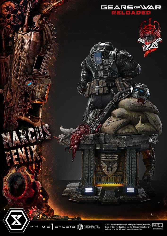 Gears of War: Reloaded Estatua Real Elite Masterline Series 1/3 Marcus Fenix Ultimate Bonus Version 97 cm