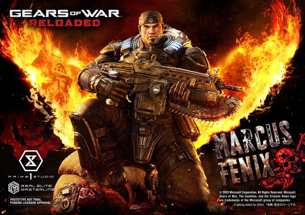 Gears of War: Reloaded Estatua Real Elite Masterline Series 1/3 Marcus Fenix Ultimate Bonus Version 97 cm