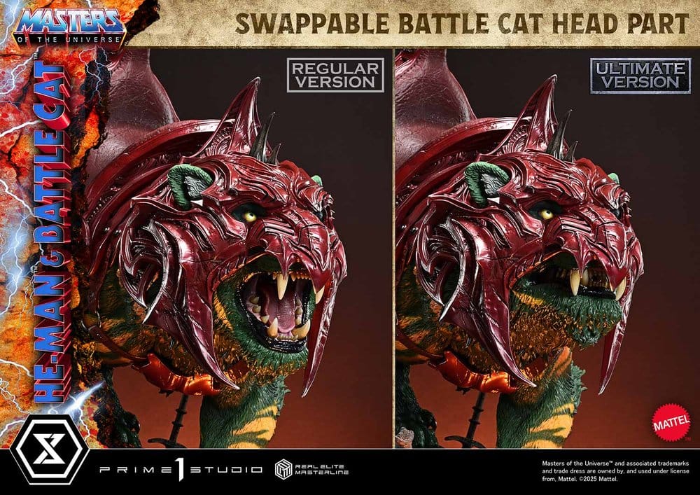 Masters of the Universe Estatua Real Elite Masterline Series 1/4 He-Man & Battle Cat Ultimate Bonus Version 86 cm