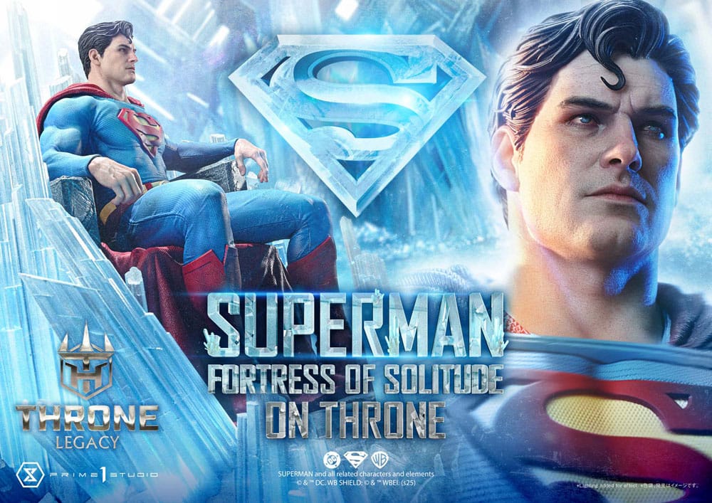 DC Comics Estatua 1/4 Throne Legacy Collection Superman Fortress of Solitude on Throne (Design by Gabriele Dell'Otto) 52 cm
