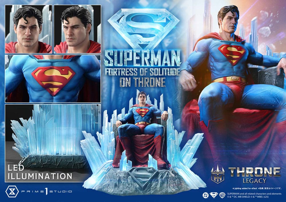 DC Comics Estatua 1/4 Throne Legacy Collection Superman Fortress of Solitude on Throne (Design by Gabriele Dell'Otto) 52 cm