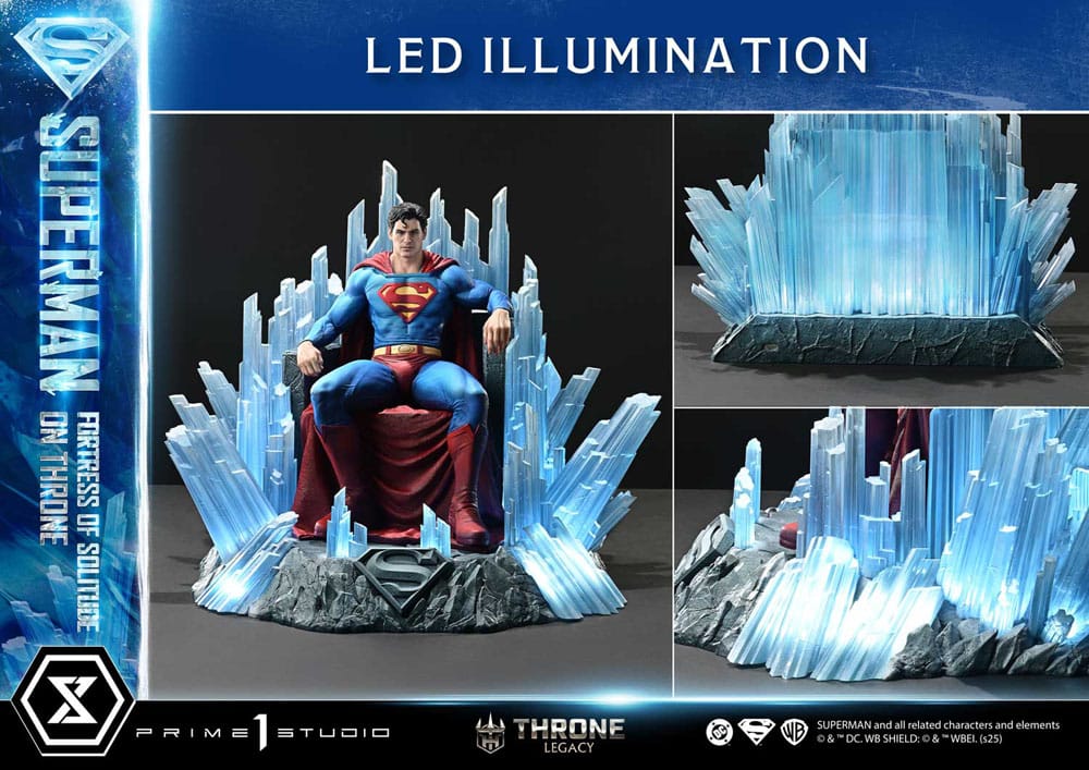 DC Comics Estatua 1/4 Throne Legacy Collection Superman Fortress of Solitude on Throne (Design by Gabriele Dell'Otto) 52 cm