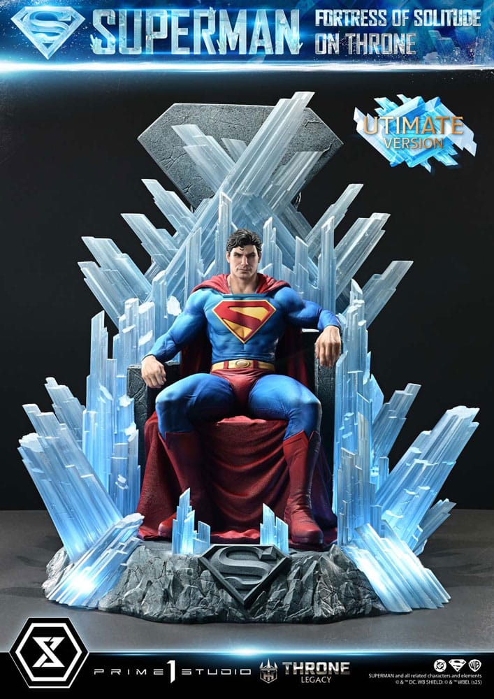 DC Comics Estatua 1/4 Throne Legacy Collection Superman Fortress of Solitude on Throne (Design by Gabriele Dell'Otto) Ultimate Version 52 cm