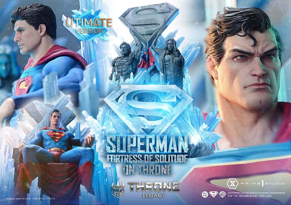 DC Comics Estatua 1/4 Throne Legacy Collection Superman Fortress of Solitude on Throne (Design by Gabriele Dell'Otto) Ultimate Version 52 cm