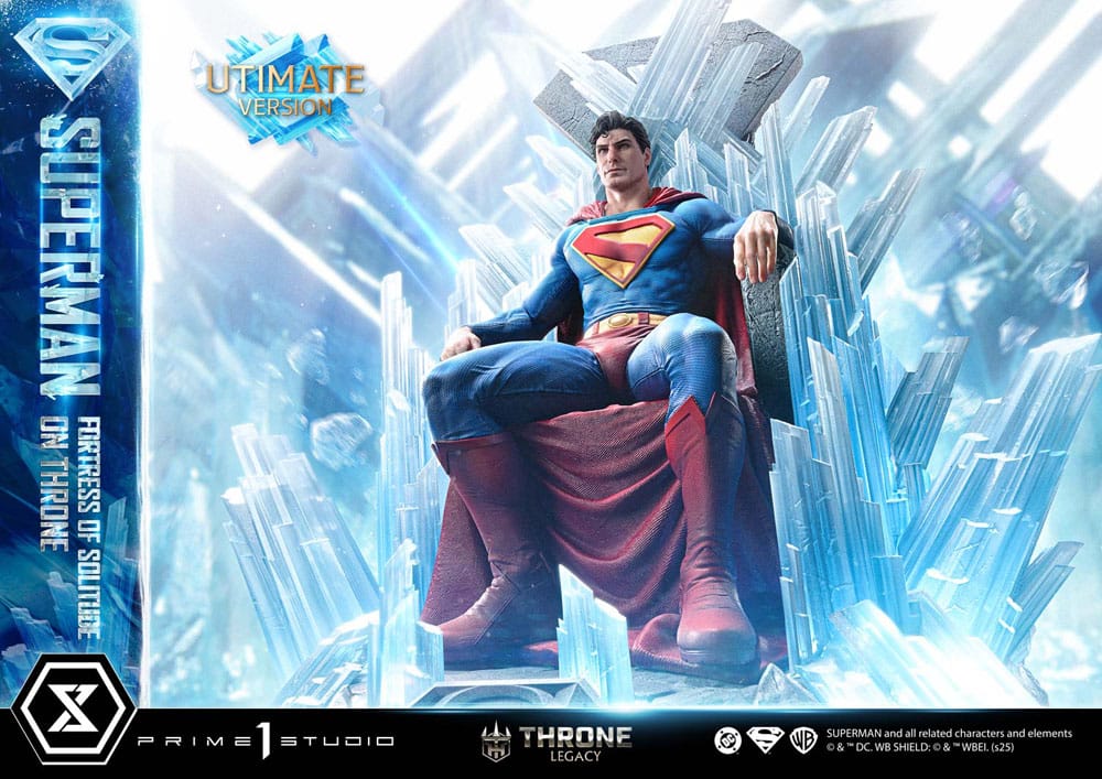 DC Comics Estatua 1/4 Throne Legacy Collection Superman Fortress of Solitude on Throne (Design by Gabriele Dell'Otto) Ultimate Version 52 cm