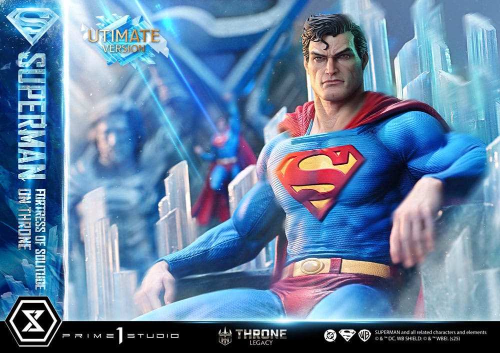 DC Comics Estatua 1/4 Throne Legacy Collection Superman Fortress of Solitude on Throne (Design by Gabriele Dell'Otto) Ultimate Version 52 cm