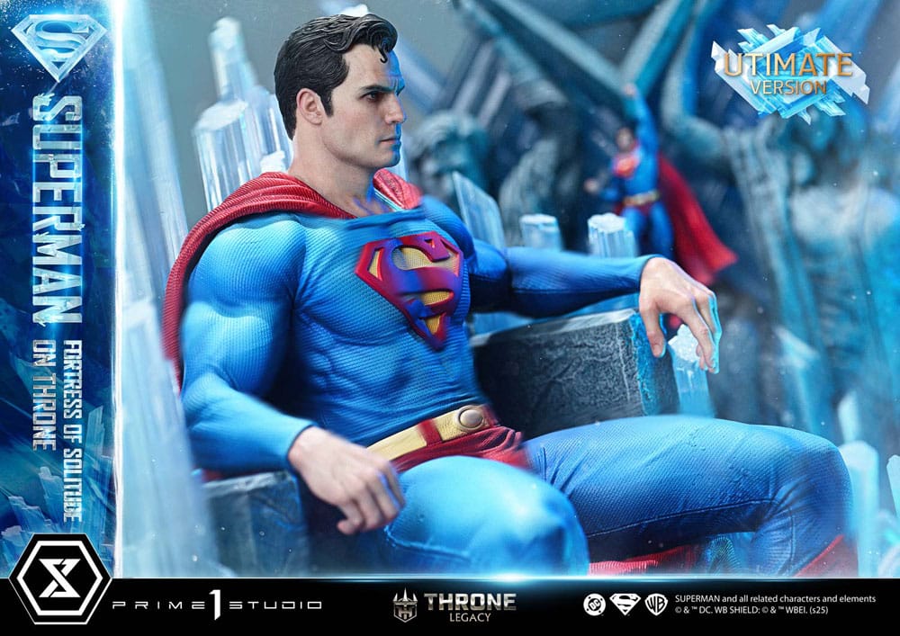 DC Comics Estatua 1/4 Throne Legacy Collection Superman Fortress of Solitude on Throne (Design by Gabriele Dell'Otto) Ultimate Version 52 cm