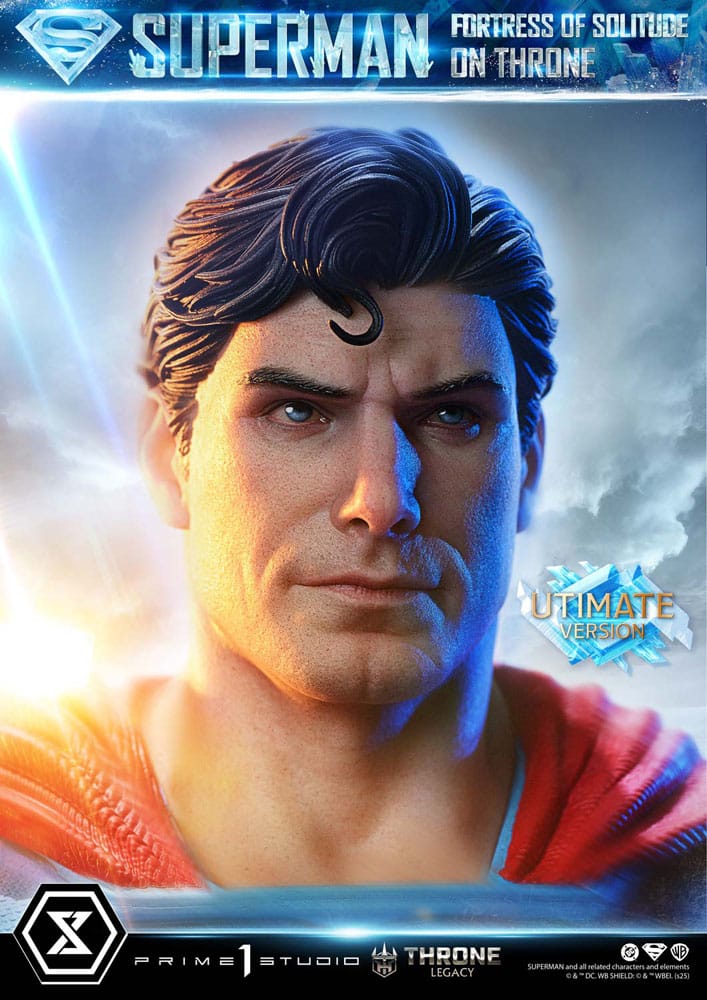 DC Comics Estatua 1/4 Throne Legacy Collection Superman Fortress of Solitude on Throne (Design by Gabriele Dell'Otto) Ultimate Version 52 cm