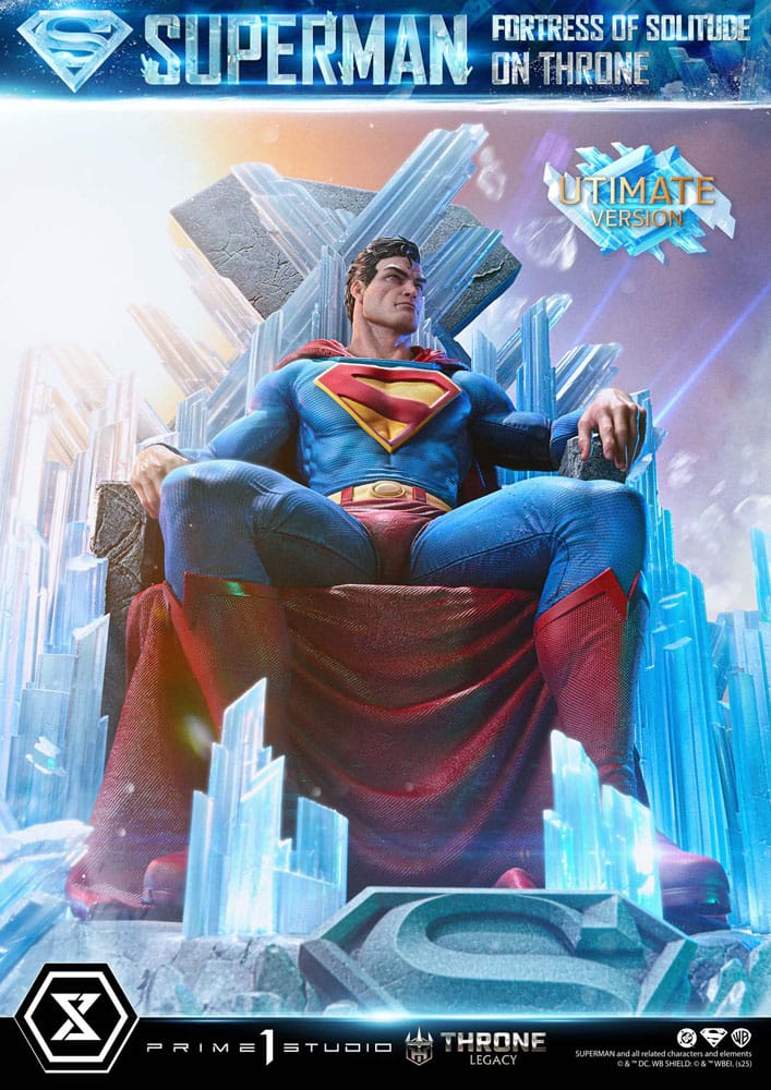 DC Comics Estatua 1/4 Throne Legacy Collection Superman Fortress of Solitude on Throne (Design by Gabriele Dell'Otto) Ultimate Version 52 cm