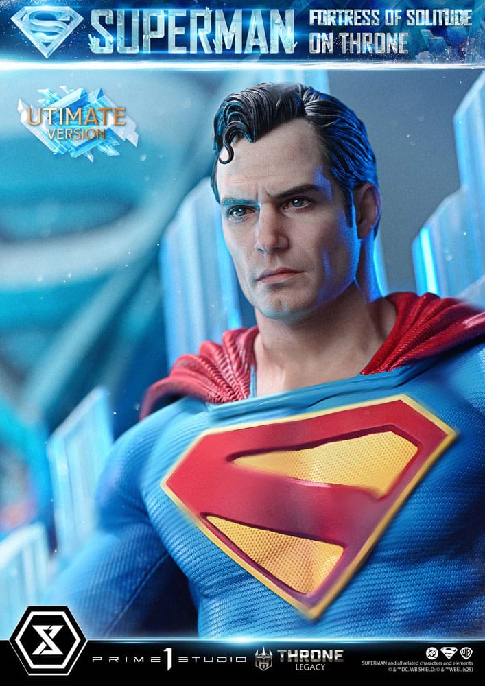 DC Comics Estatua 1/4 Throne Legacy Collection Superman Fortress of Solitude on Throne (Design by Gabriele Dell'Otto) Ultimate Version 52 cm