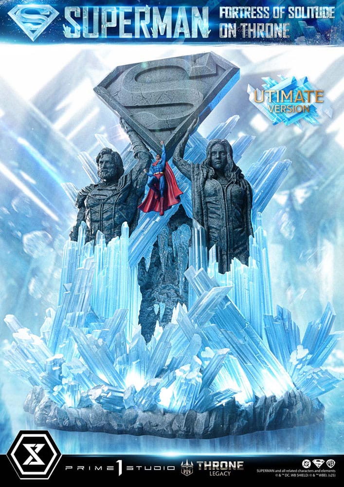 DC Comics Estatua 1/4 Throne Legacy Collection Superman Fortress of Solitude on Throne (Design by Gabriele Dell'Otto) Ultimate Version 52 cm