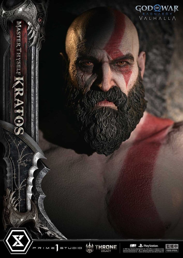 Throne Legacy God of War Series Estatua 1/3 Ragnarok Master Thyself Kratos 67 cm