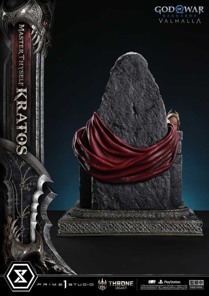 Throne Legacy God of War Series Estatua 1/3 Ragnarok Master Thyself Kratos 67 cm