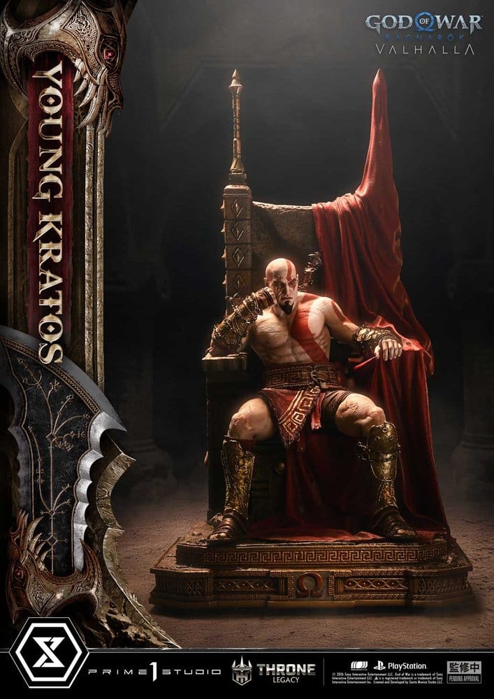 Throne Legacy God of War Series Estatua 1/3 Ragnarok Master Young Kratos 91 cm