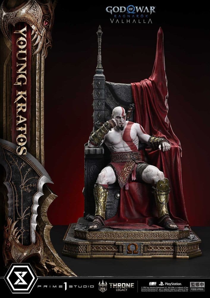 Throne Legacy God of War Series Estatua 1/3 Ragnarok Master Young Kratos 91 cm