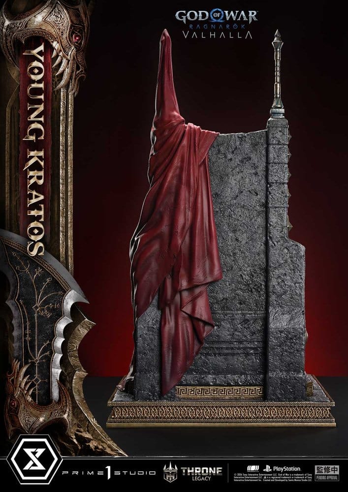 Throne Legacy God of War Series Estatua 1/3 Ragnarok Master Young Kratos 91 cm
