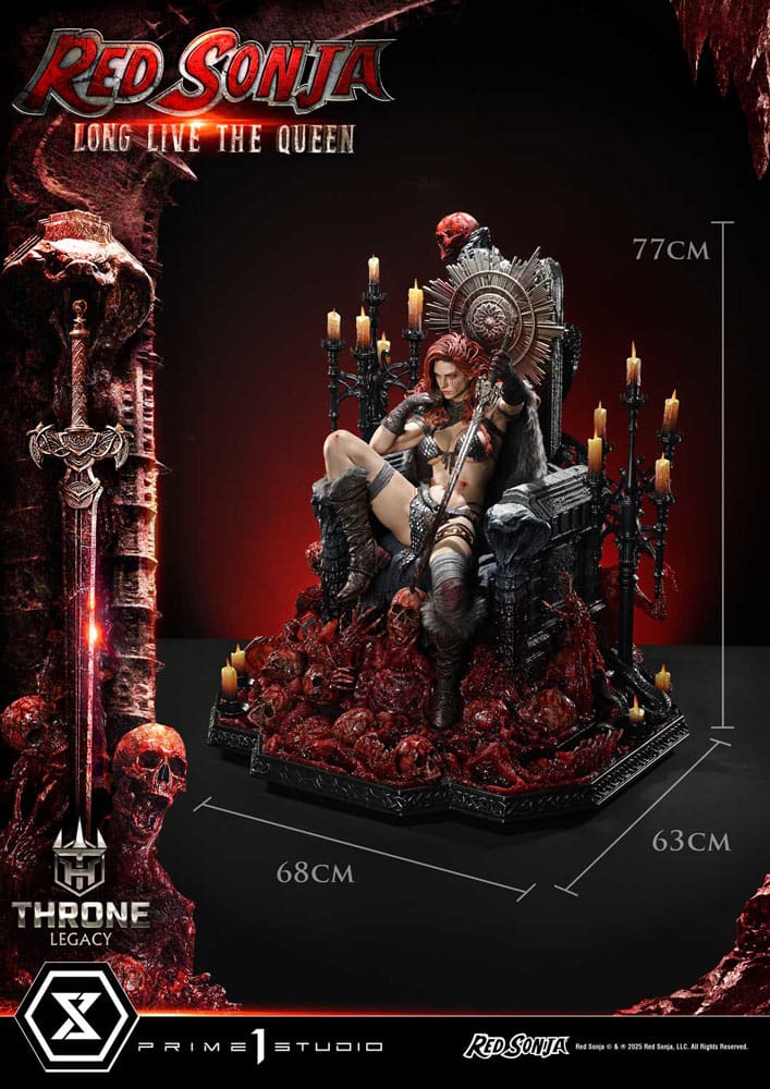 Red Sonja Estatua 1/3 Throne Legacy Collection Red Sonja: Long Live the Queen 77 cm