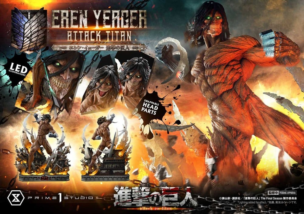 Ataque a los Titanes (TV animation) Ultimate Diorama Masterline Estatua Eren Yeager Attack Titan 81 cm