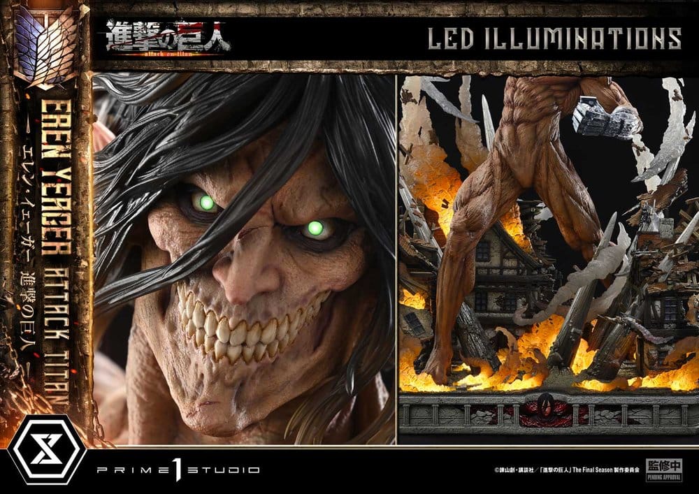 Ataque a los Titanes (TV animation) Ultimate Diorama Masterline Estatua Eren Yeager Attack Titan 81 cm
