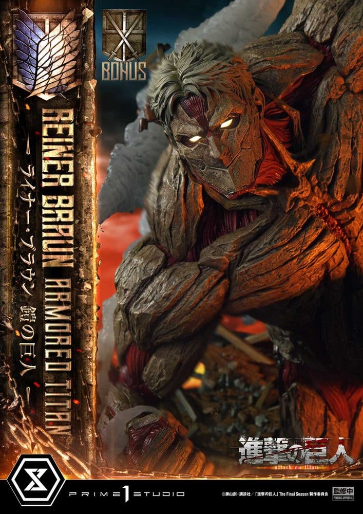 Ataque a los Titanes (TV animation) Ultimate Diorama Masterline Estatua Reiner Braun Armored Titan Bonus Version 75 cm