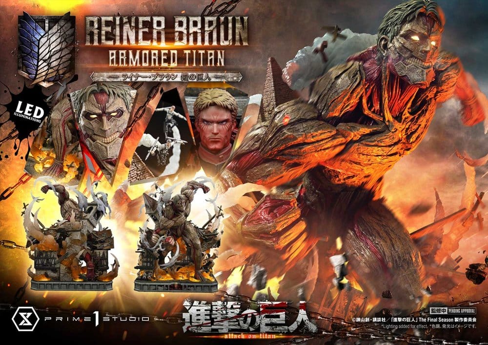 Ataque a los Titanes (TV animation) Ultimate Diorama Masterline Estatua Reiner Braun Armored Titan Bonus Version 75 cm