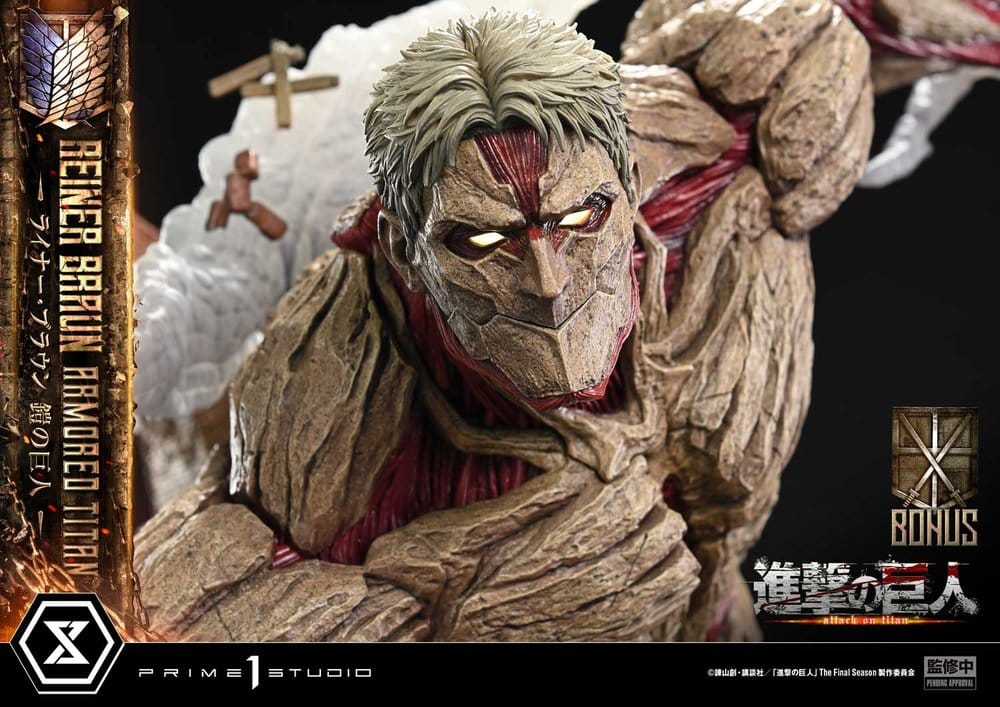 Ataque a los Titanes (TV animation) Ultimate Diorama Masterline Estatua Reiner Braun Armored Titan Bonus Version 75 cm